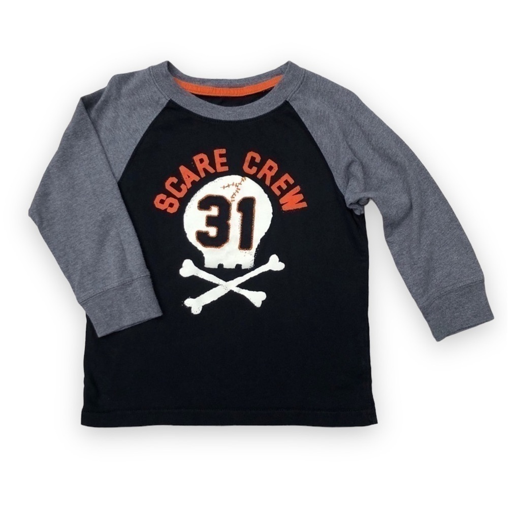 Baby Gap Scare Crew Skull Halloween Tee Glow In‎ The Dark 3T